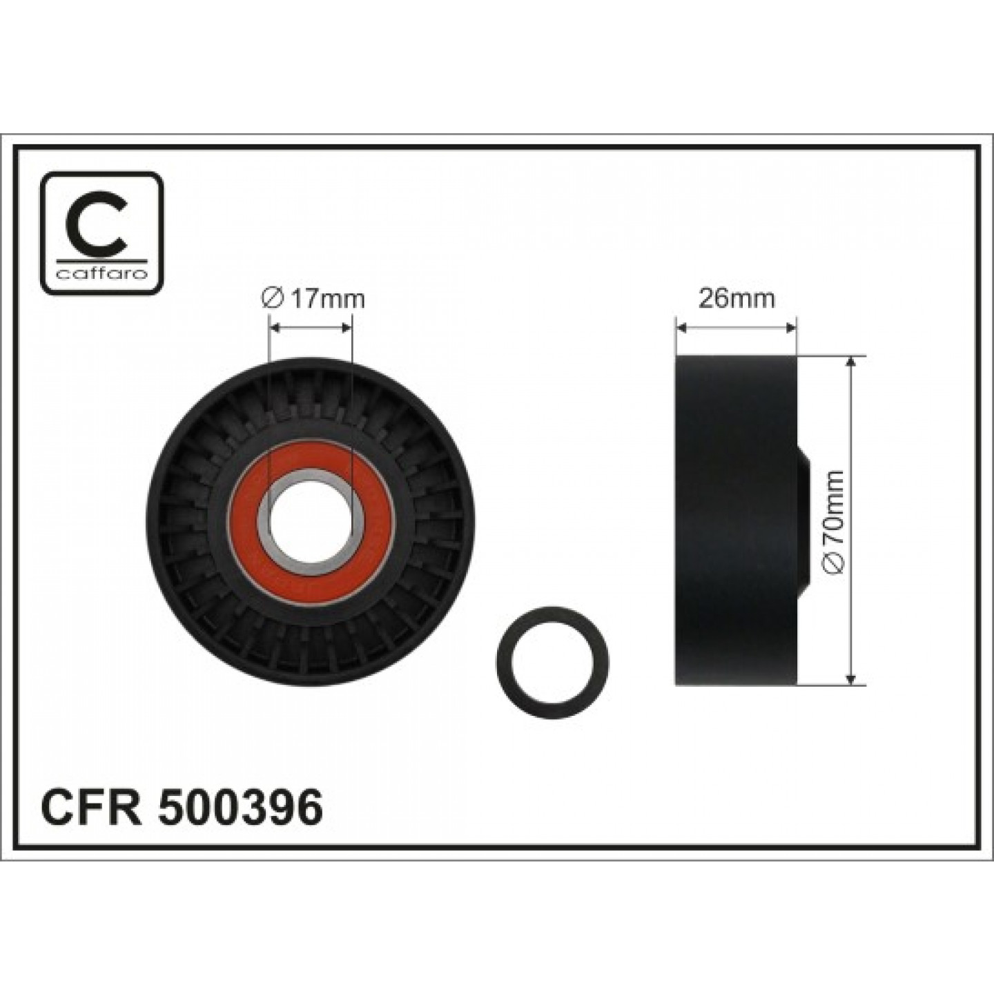Rodillo tensor, correa auxiliar CAFFARO 500396