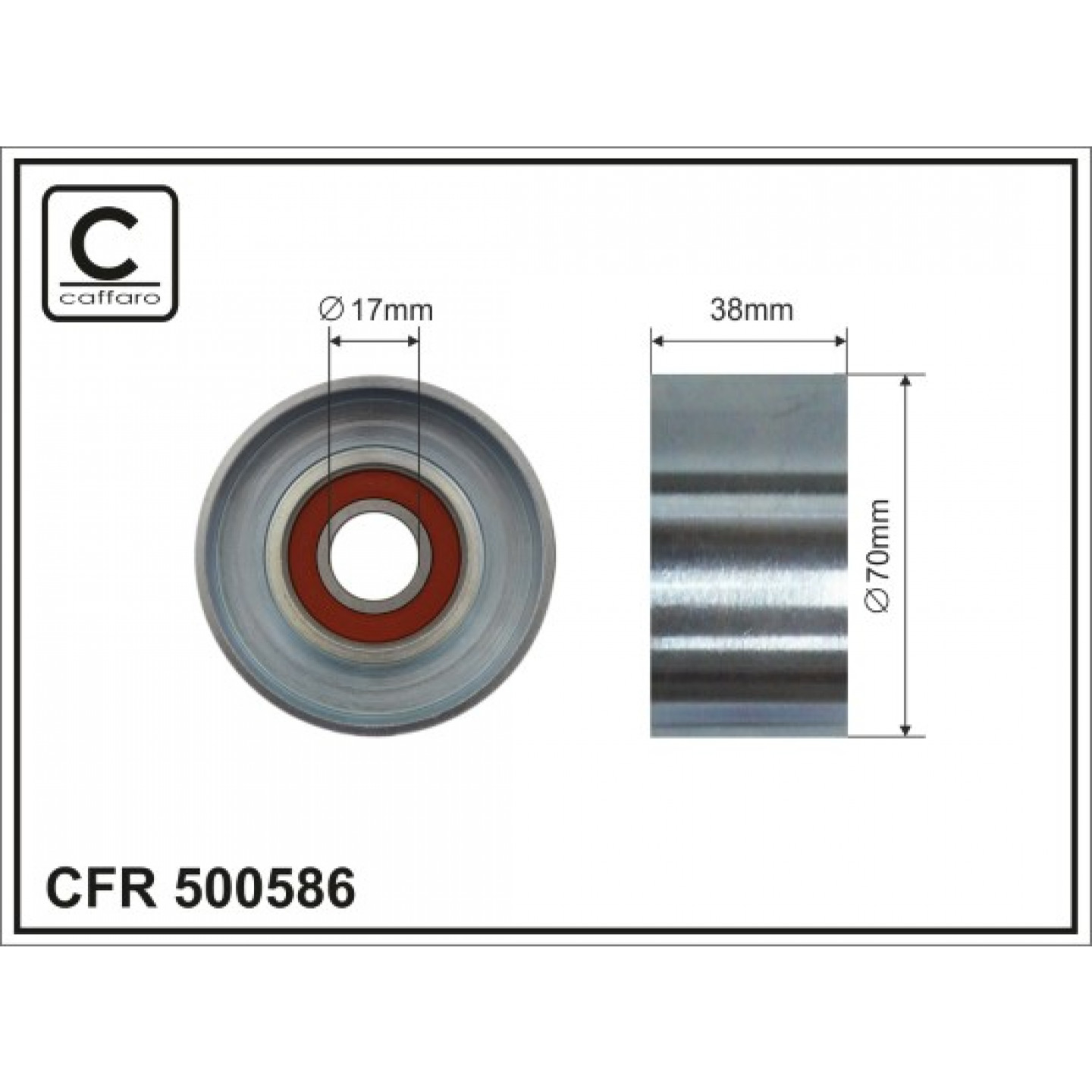 Rodillo tensor, correa auxiliar CAFFARO 500586
