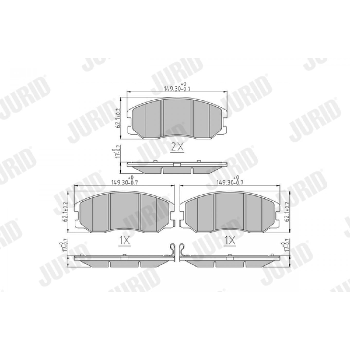 Kit pastiglie freno, Freno a disco JURID 572570J