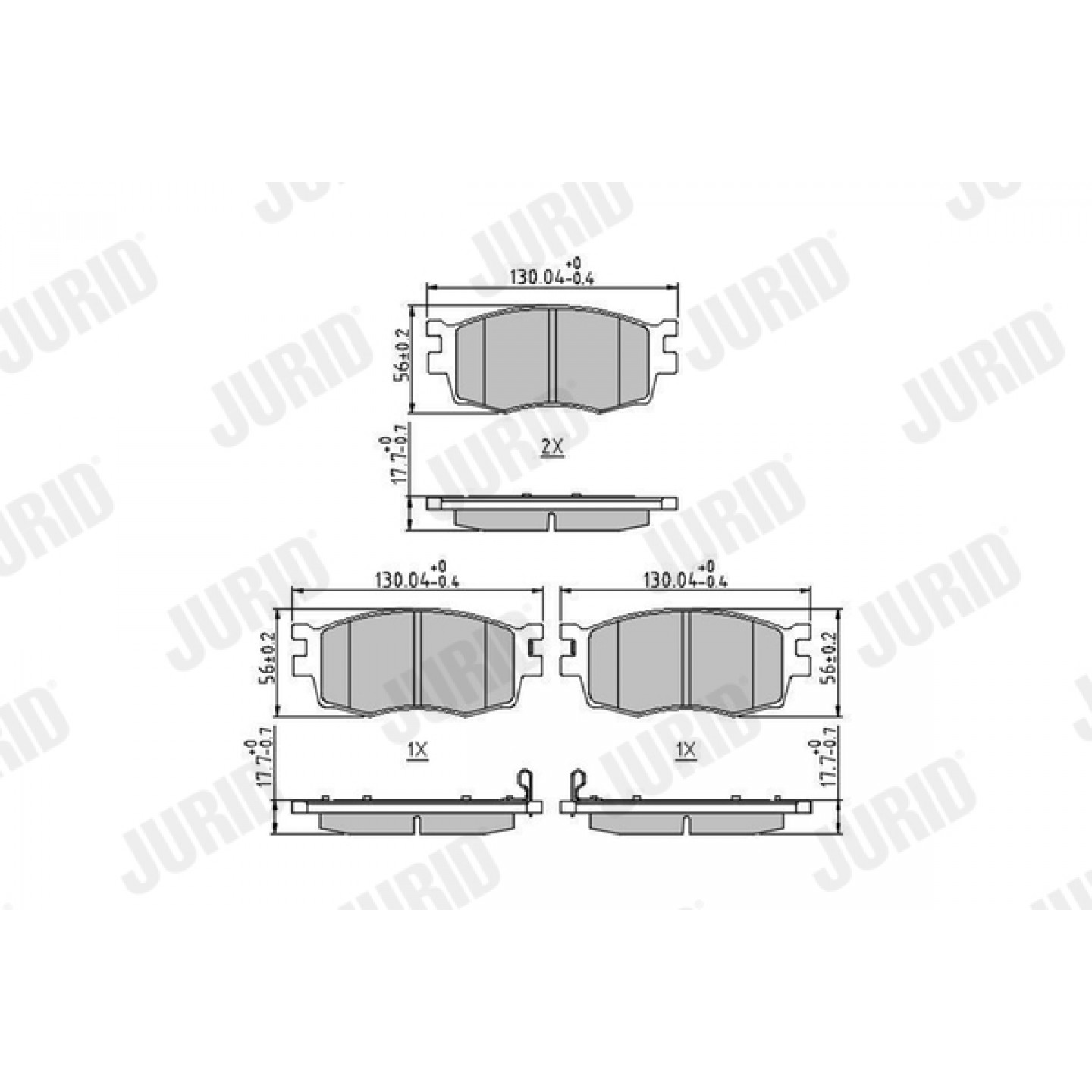 Kit de plaquettes de frein, frein à disque JURID 572593J