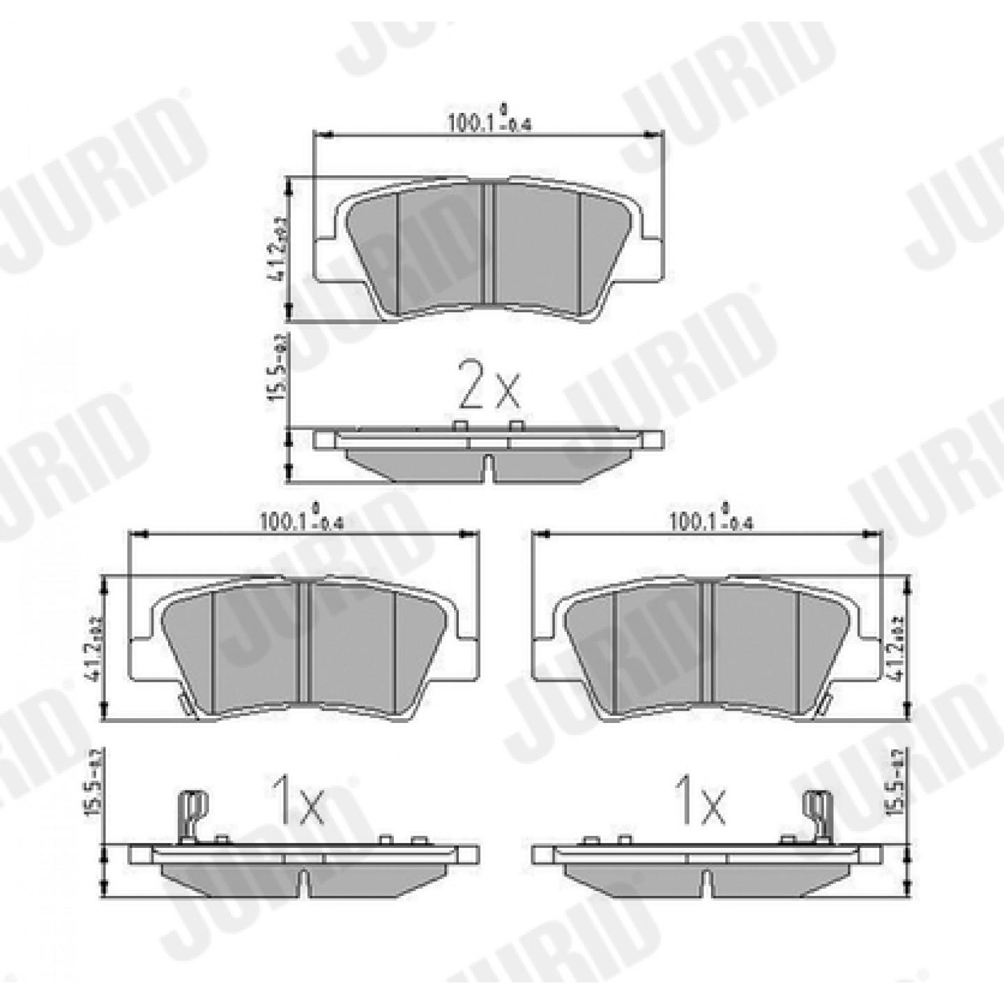Kit de plaquettes de frein, frein à disque JURID 572629J