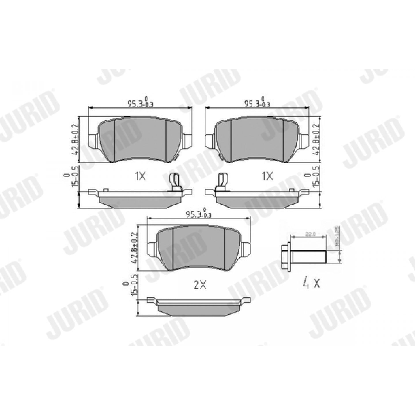 Kit de plaquettes de frein, frein à disque JURID 573122J