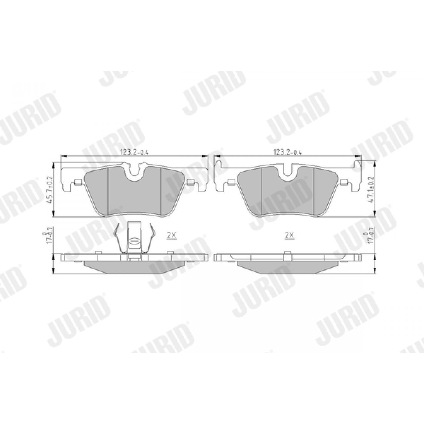 Kit de plaquettes de frein, frein à disque JURID 573401J