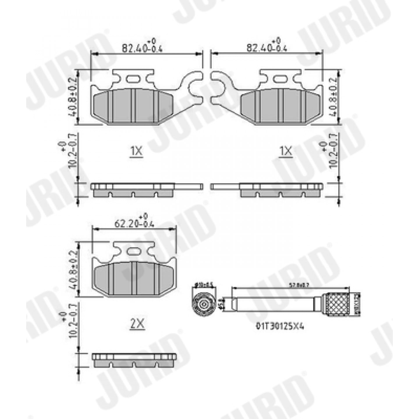 Kit pastiglie freno, Freno a disco JURID 573410J