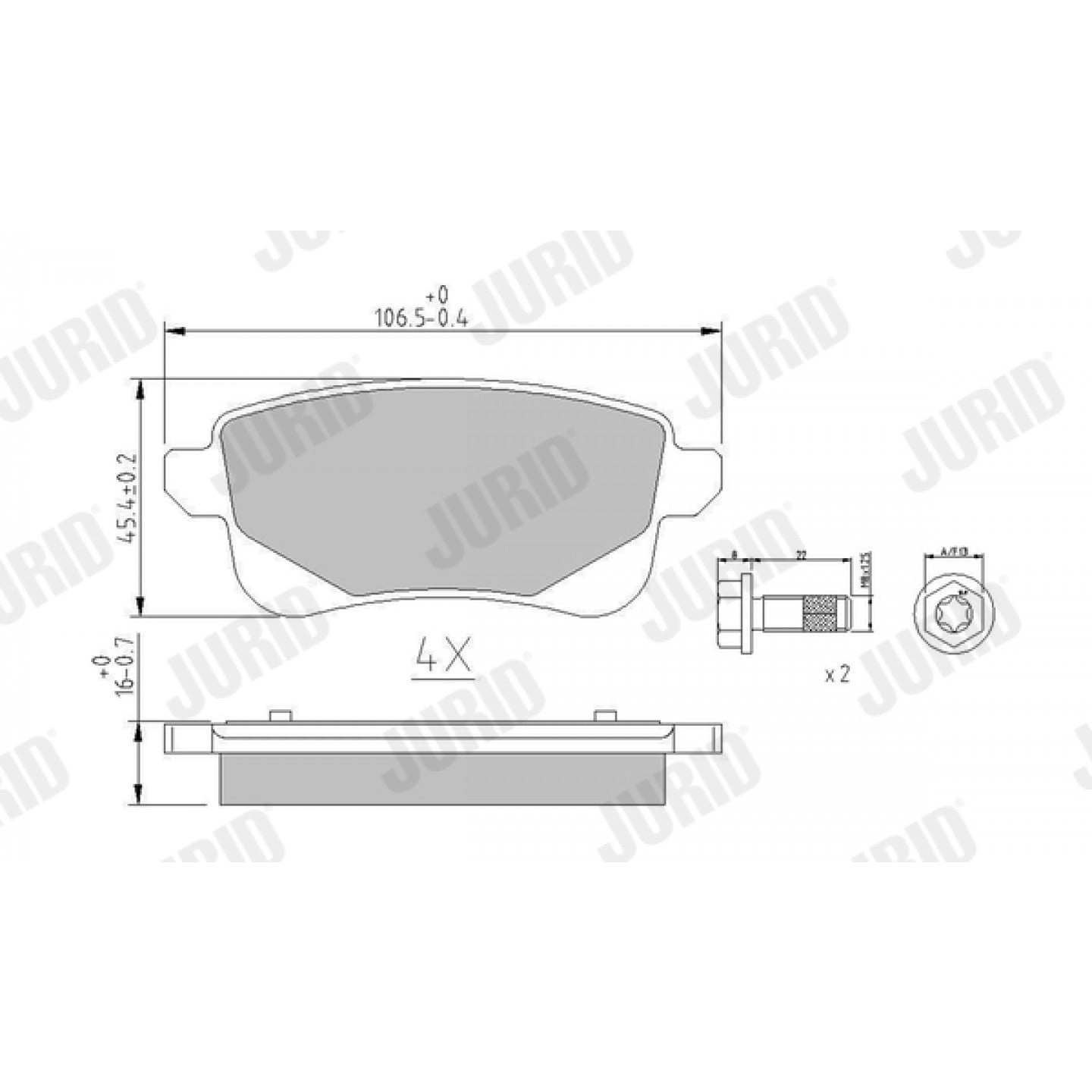 Jurid Kit Pastiglie Freno, Freno A Disco 573660J