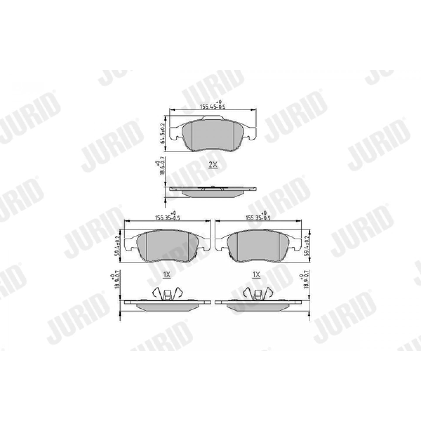 Kit de plaquettes de frein, frein à disque JURID 573766J