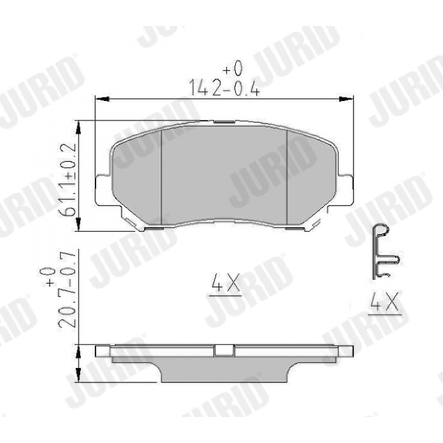 Kit pastiglie freno, Freno a disco JURID 573787J