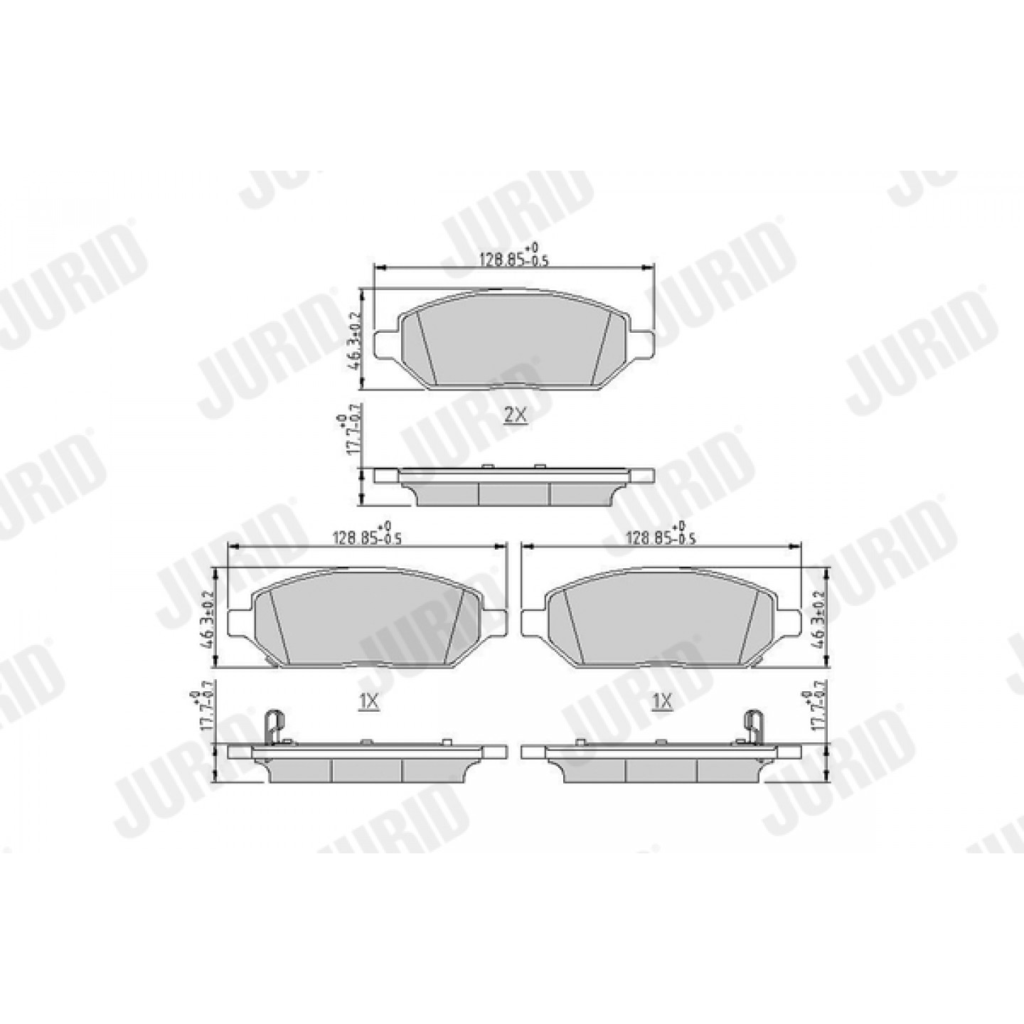 Kit de plaquettes de frein, frein à disque JURID 573805J