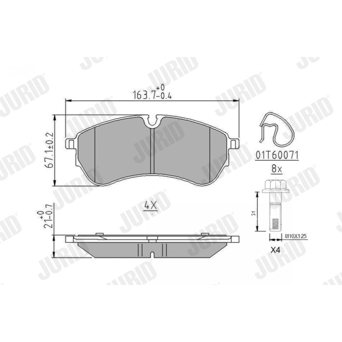 Kit de plaquettes de frein, frein à disque JURID 573831J