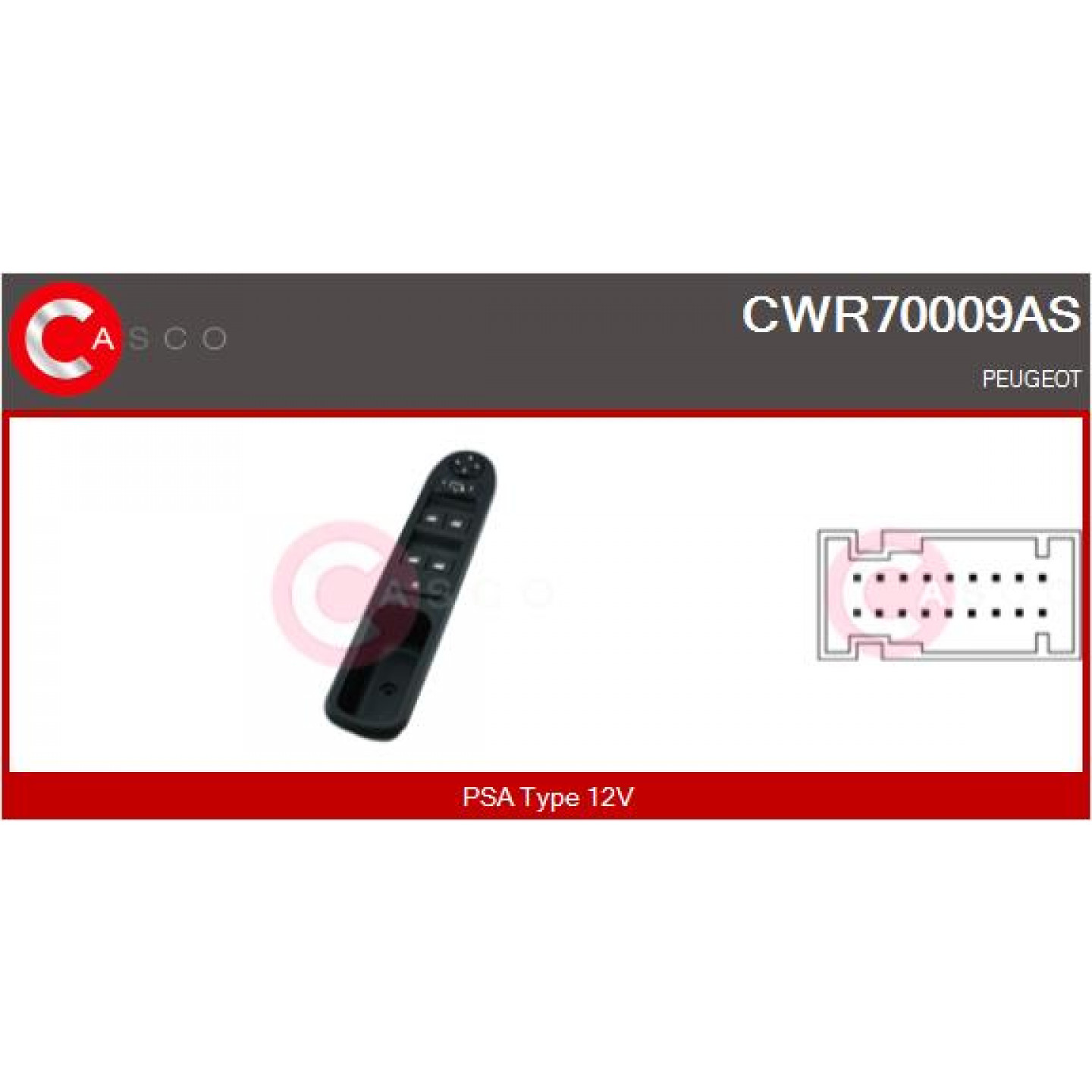 Interruttore Alzavetro CASCO CWR70012AS – Ricambio Originale Per C2, Compatibile Lato Guida E Passeggero