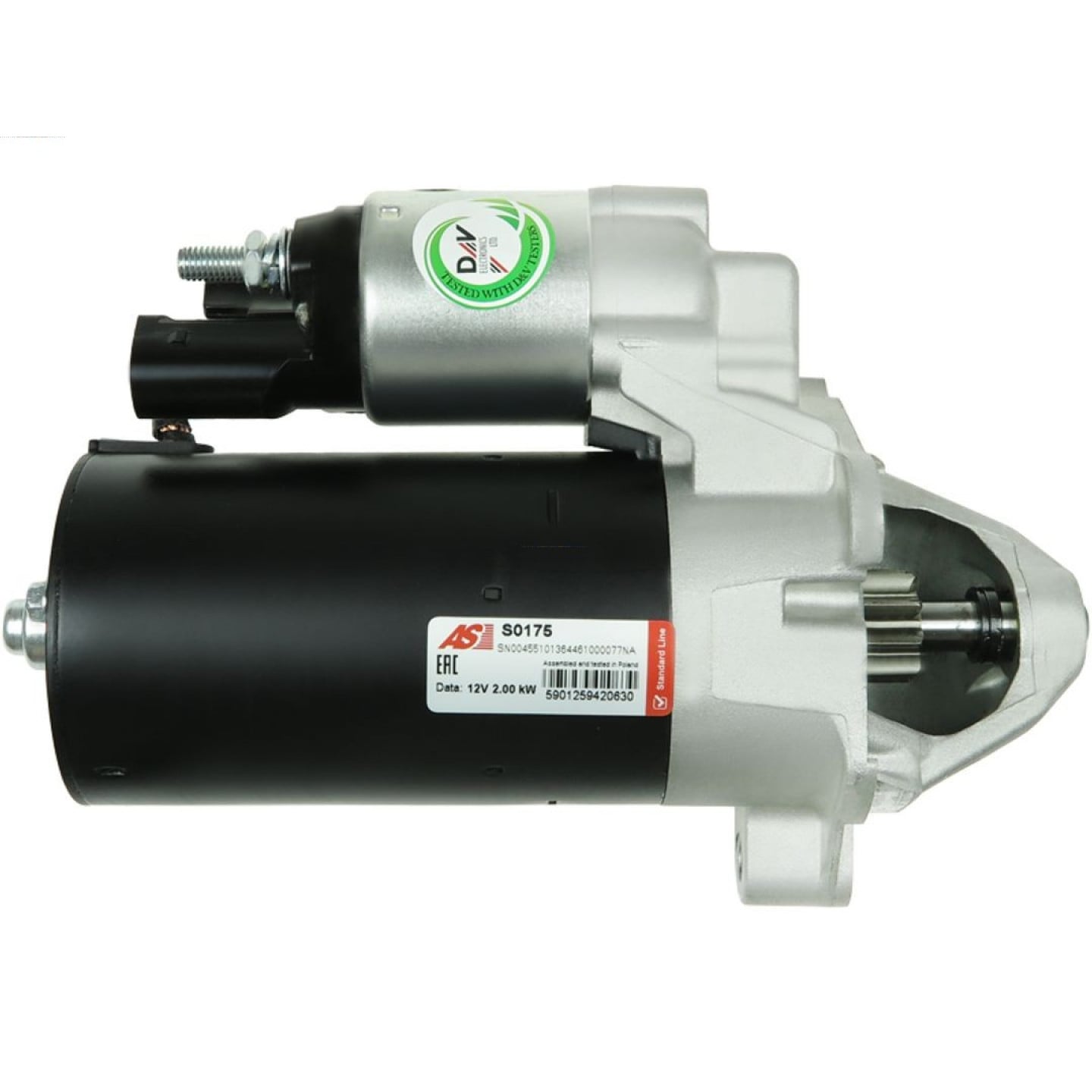 AS-PL S3075 Motorino avviamento 12V, 2KW, N° denti: 11