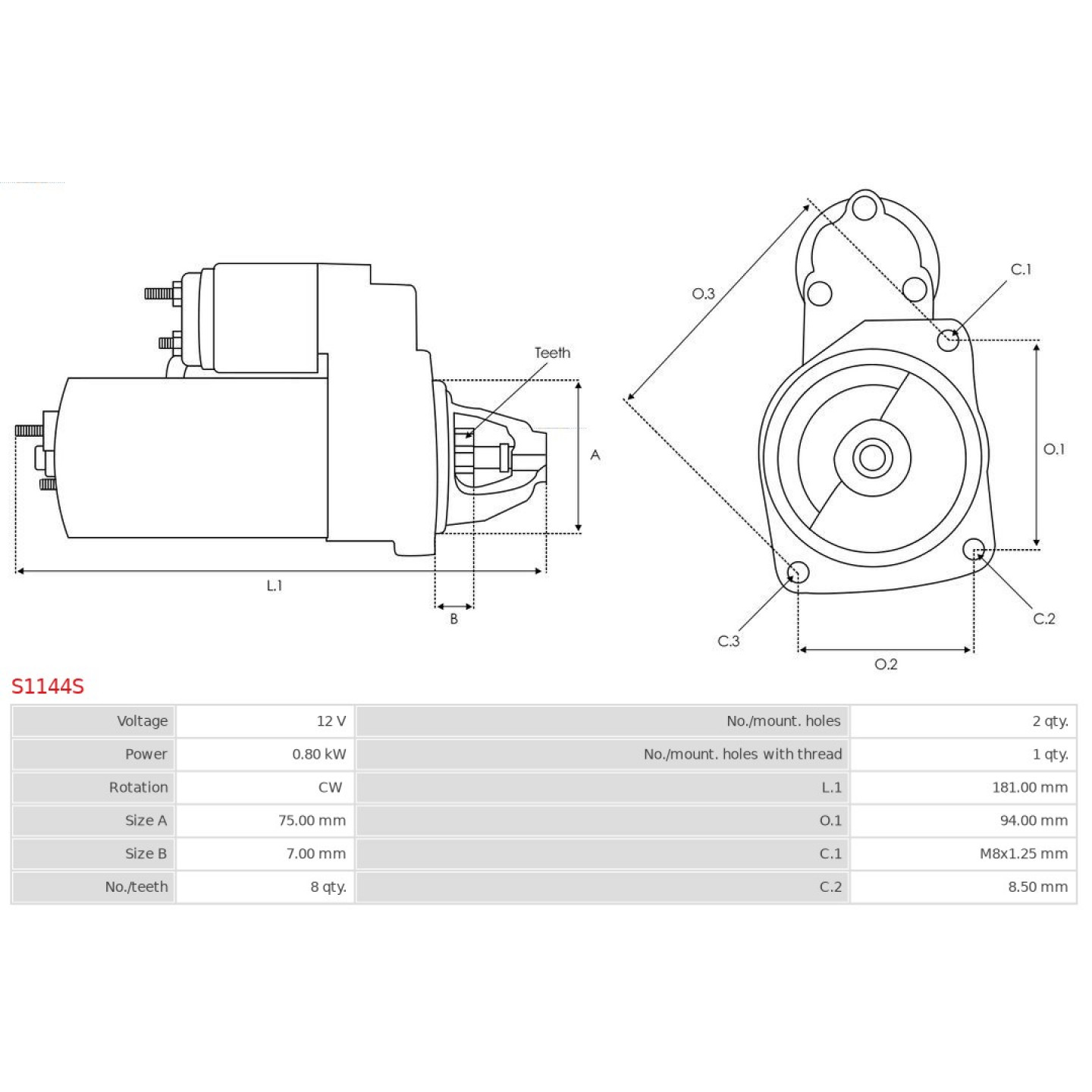 as-pl s1144p motorino d'avviamento - Ricambi auto MSR