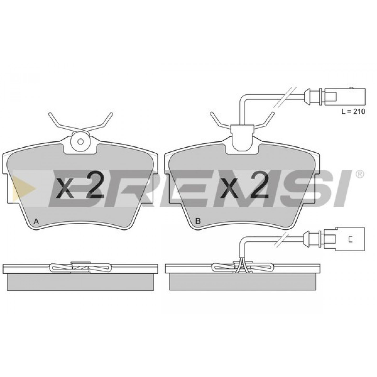 Kit pastiglie freno, Freno a disco BREMSI BP2867