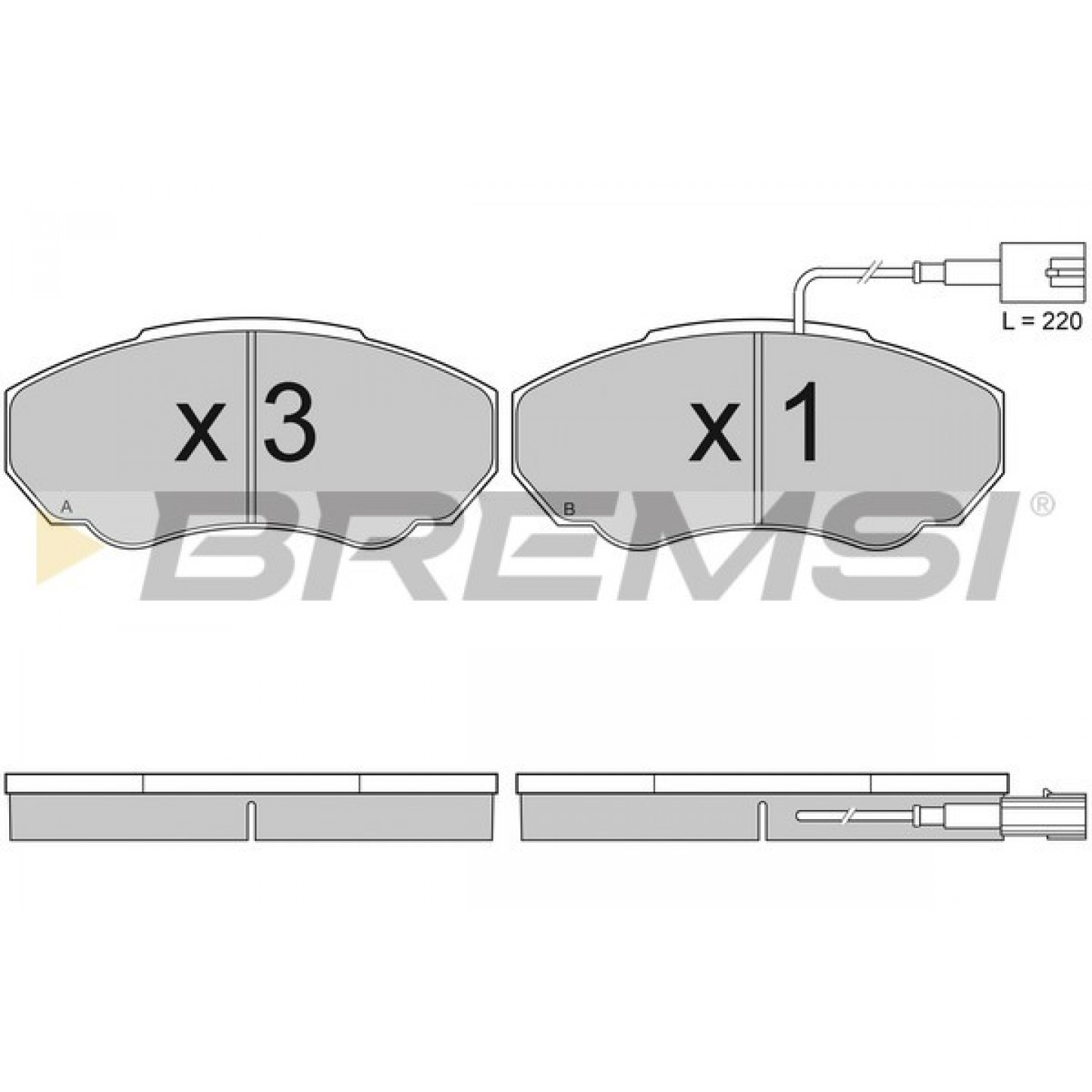Kit de plaquettes de frein, frein à disque BREMSI BP2997