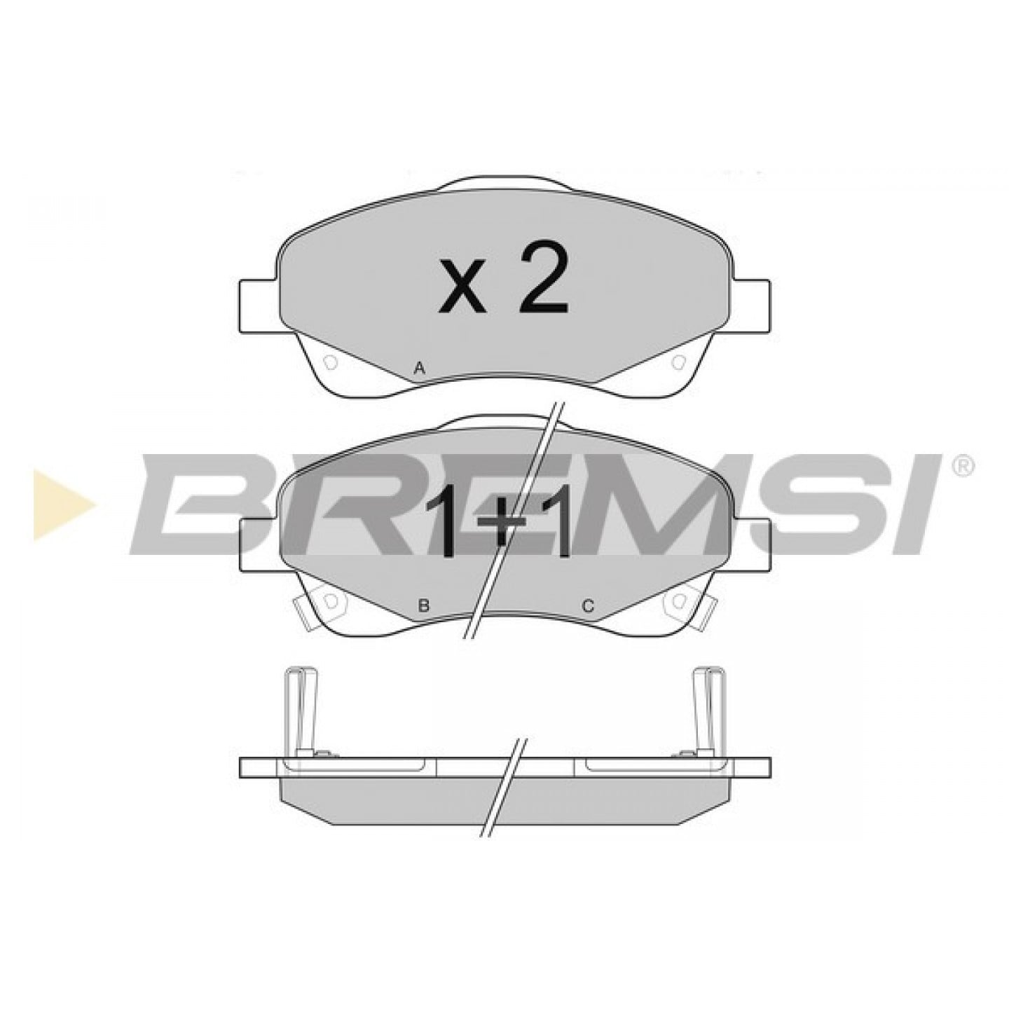 Kit de plaquettes de frein, frein à disque BREMSI BP3094