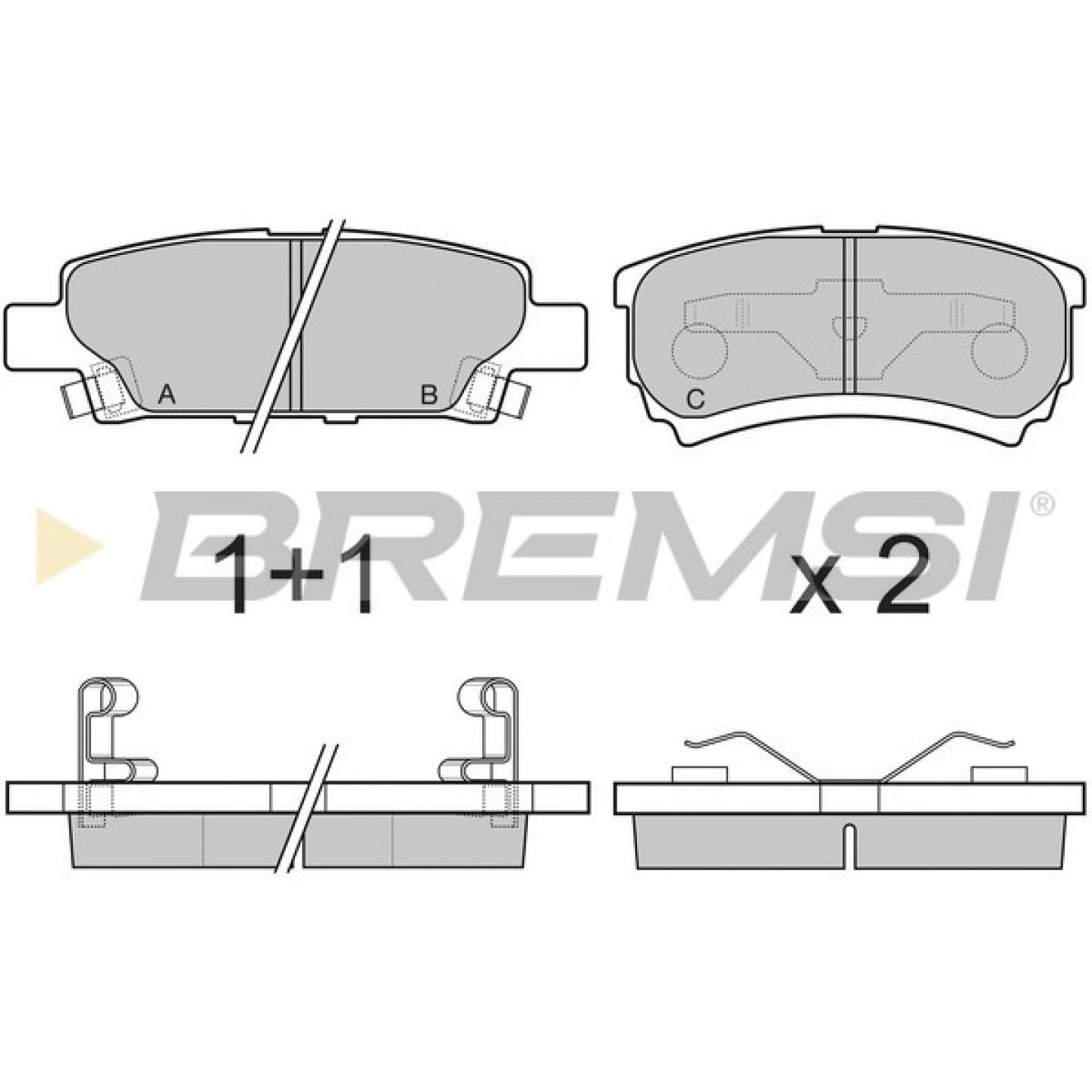 Kit de plaquettes de frein, frein à disque BREMSI BP3106