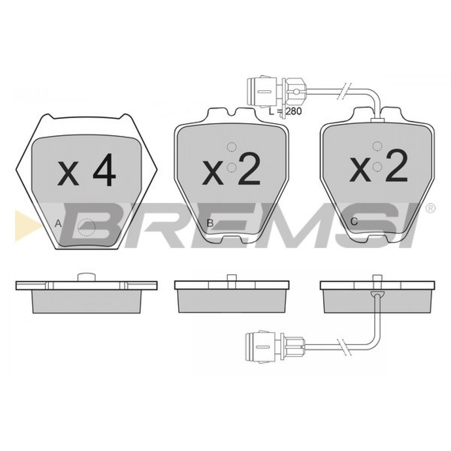 Kit de plaquettes de frein, frein à disque BREMSI BP3122