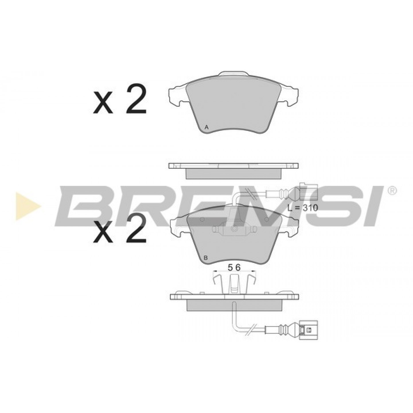 Kit de plaquettes de frein, frein à disque BREMSI BP3142