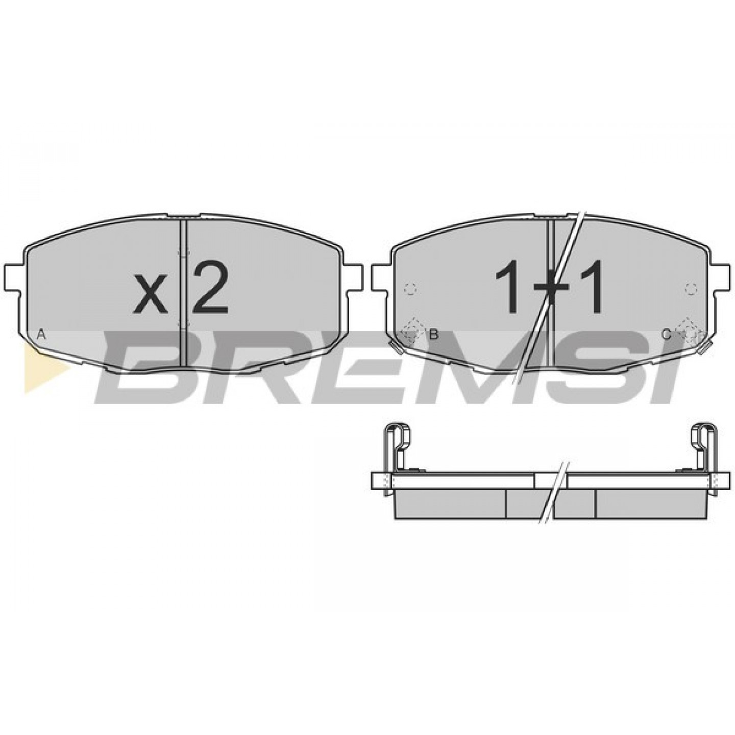 Kit de plaquettes de frein, frein à disque BREMSI BP3147
