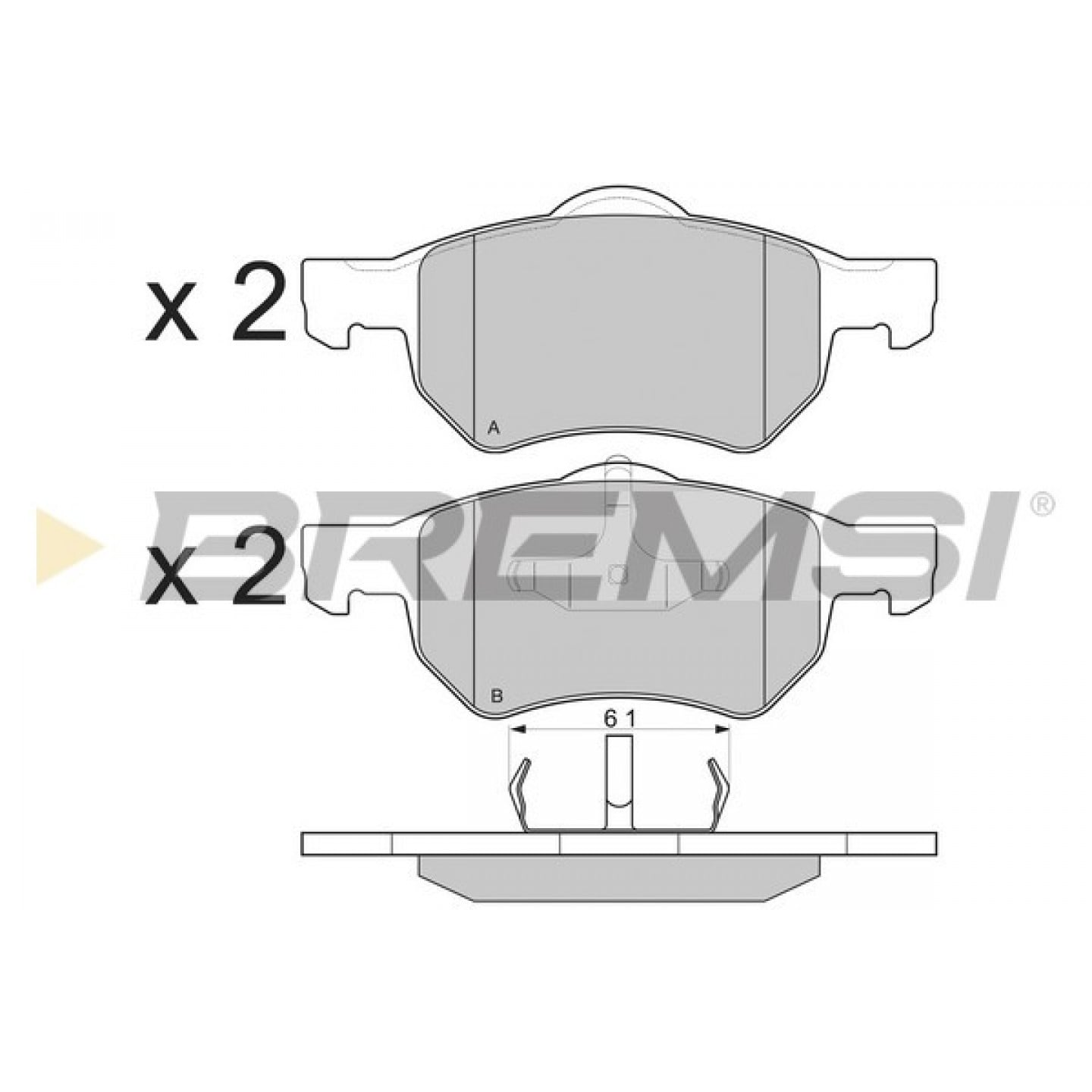 Kit de plaquettes de frein, frein à disque BREMSI BP3219