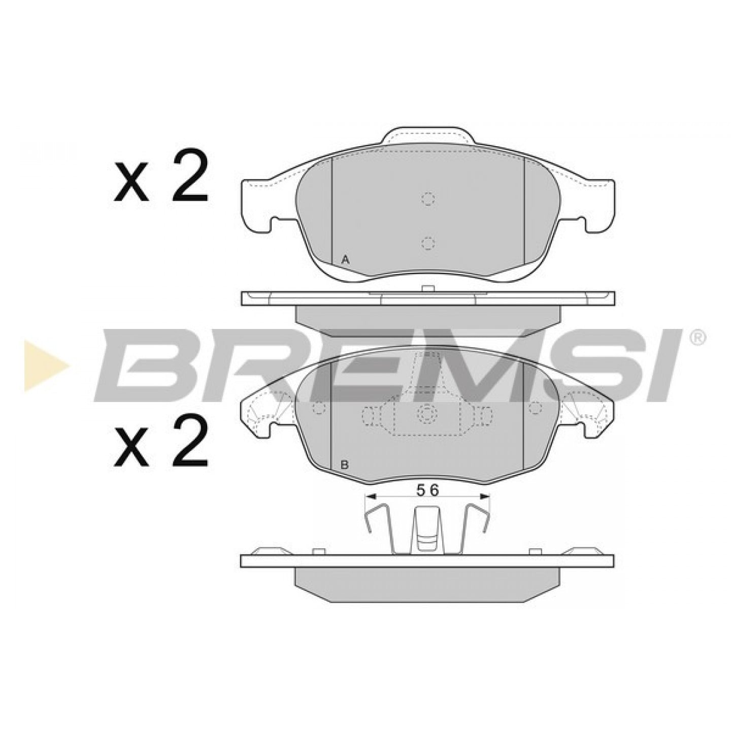 Kit de plaquettes de frein, frein à disque BREMSI BP3329