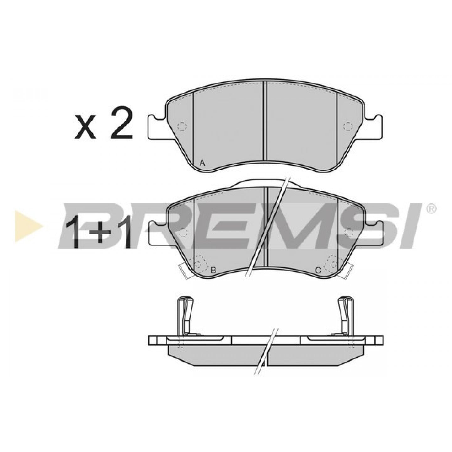 Kit pastiglie freno, Freno a disco BREMSI BP3340