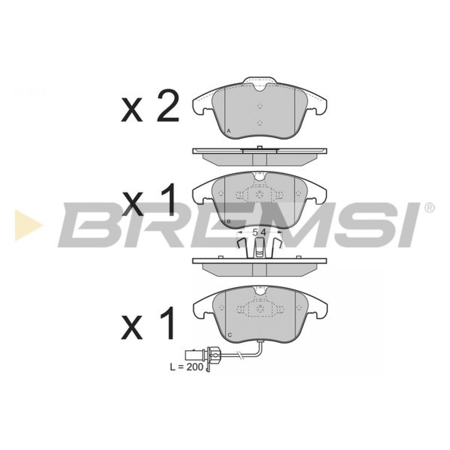 Kit pastiglie freno, Freno a disco BREMSI BP3348