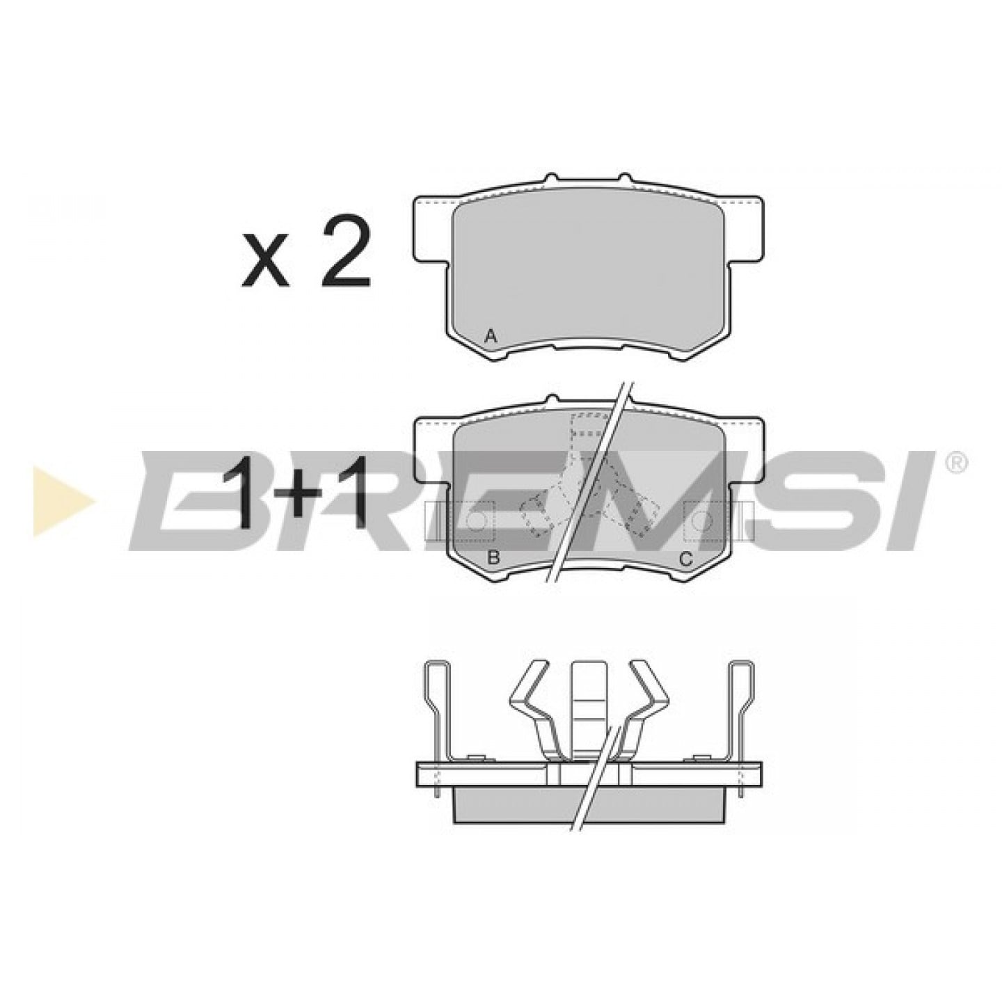 Kit de plaquettes de frein, frein à disque BREMSI BP3374