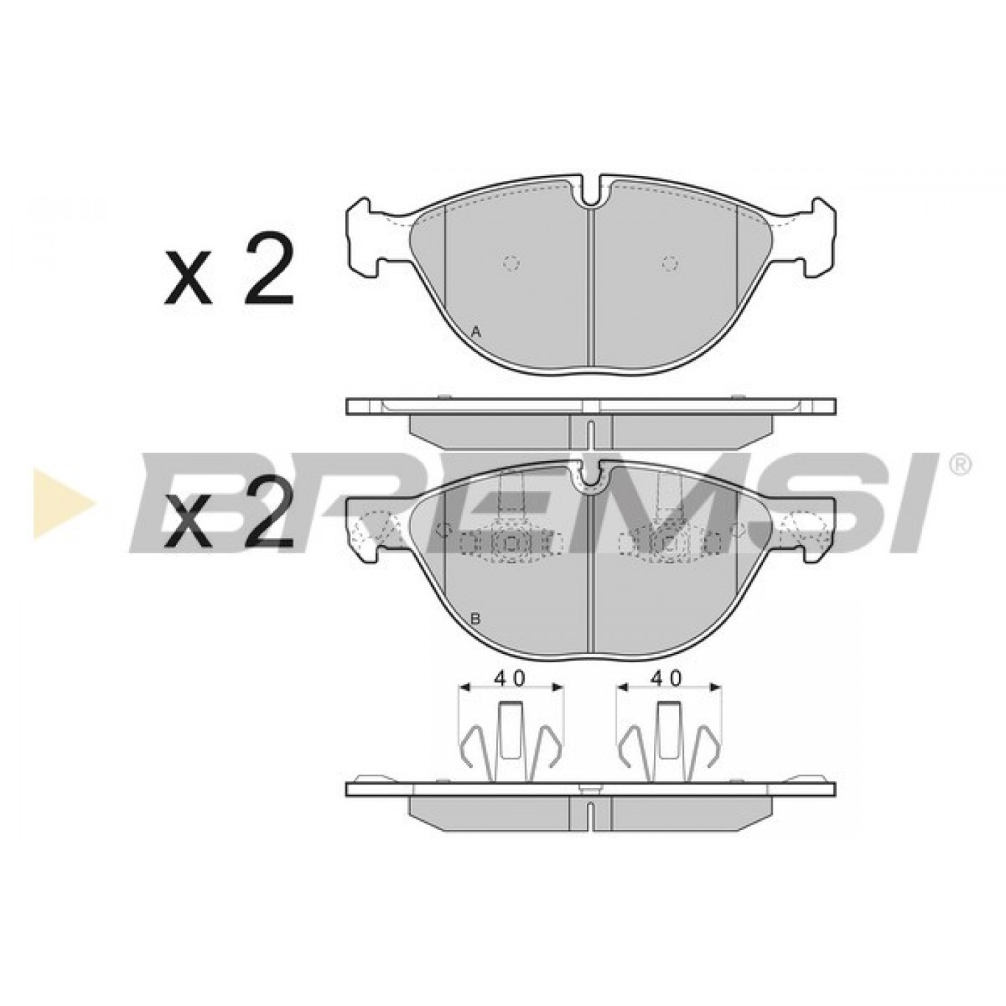 Kit de plaquettes de frein, frein à disque BREMSI BP3409