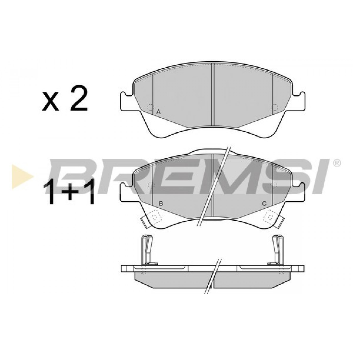 Kit de plaquettes de frein, frein à disque BREMSI BP3422