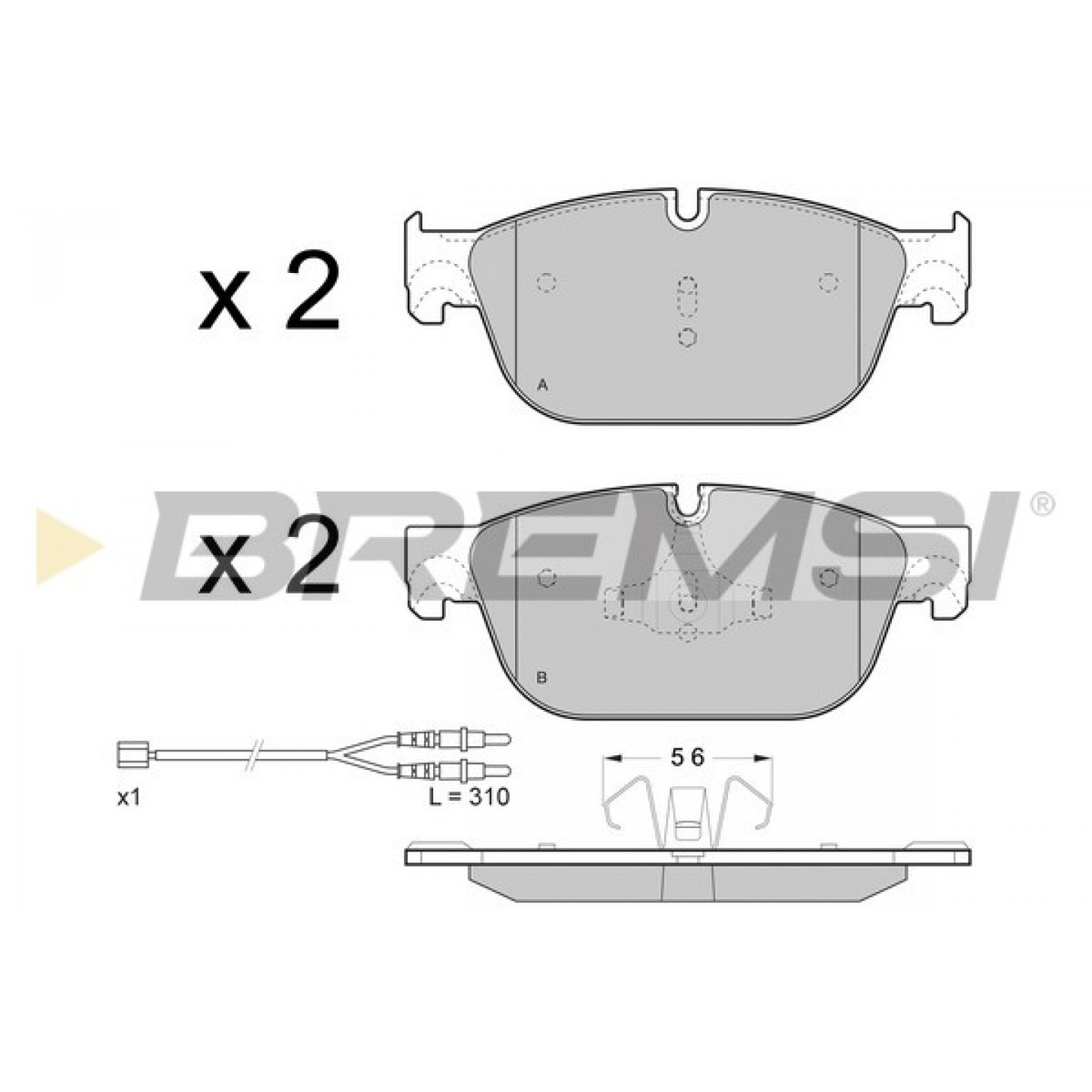 Kit de plaquettes de frein, frein à disque BREMSI BP3432