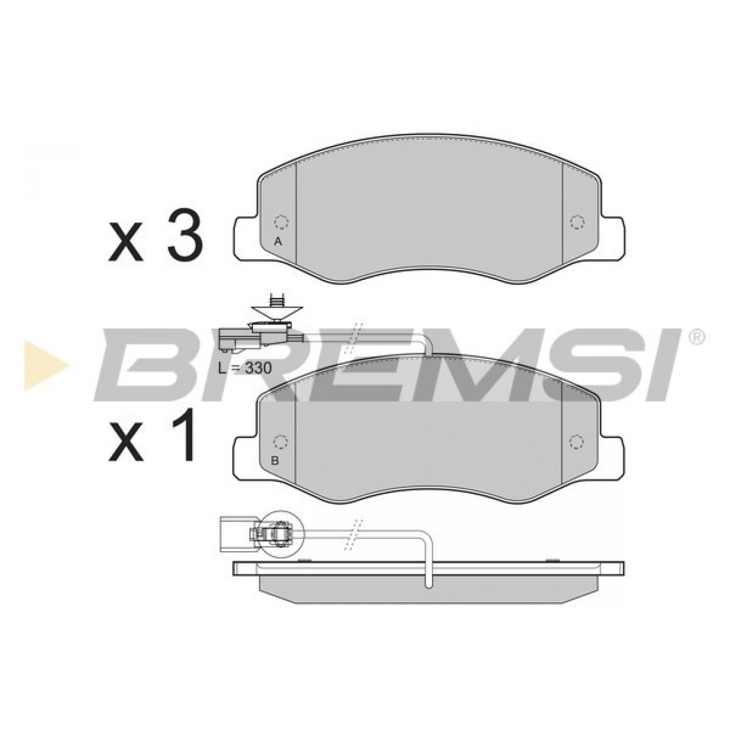 Kit de plaquettes de frein, frein à disque BREMSI BP3440