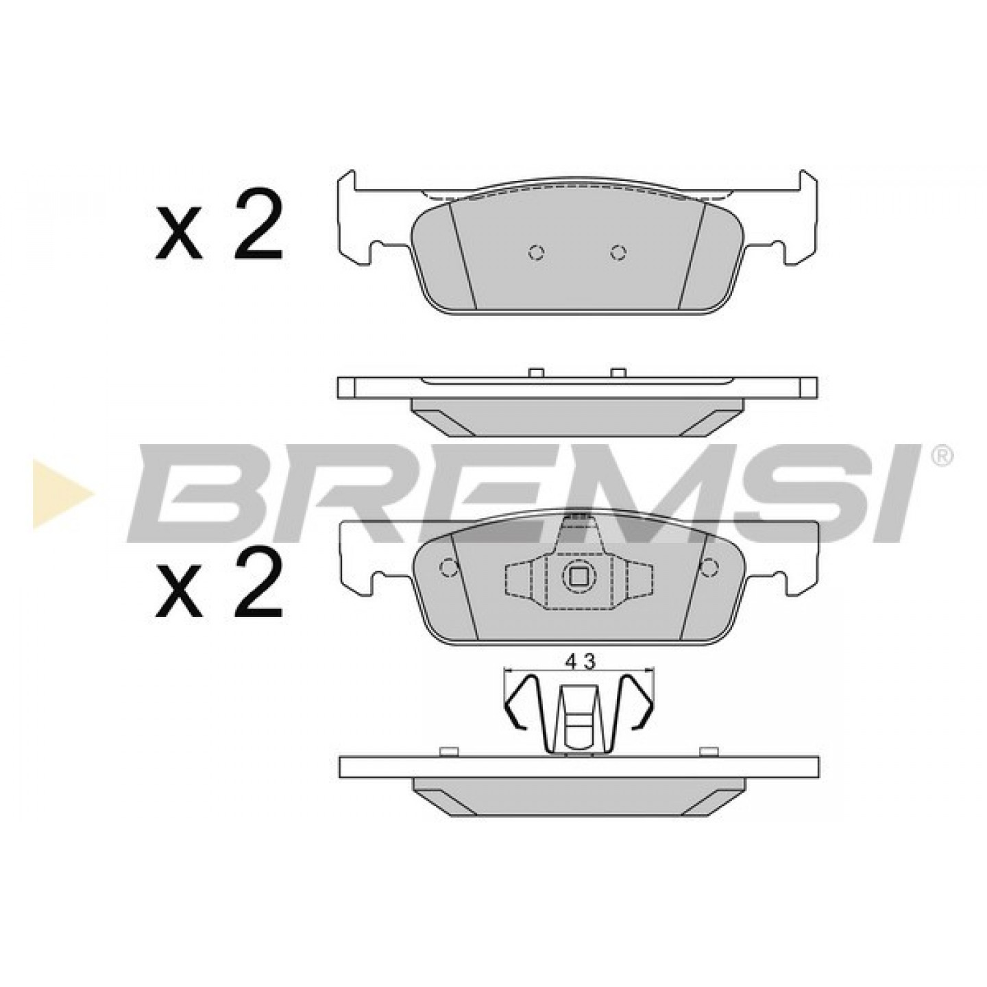 Kit de plaquettes de frein, frein à disque BREMSI BP3512