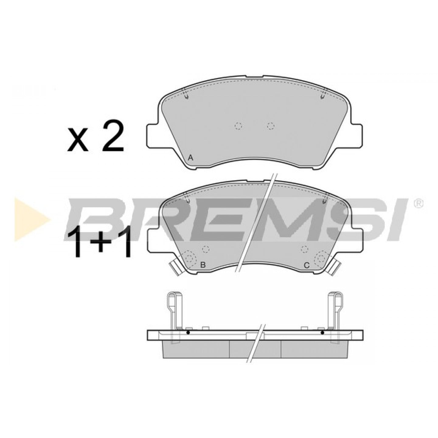 Kit de plaquettes de frein, frein à disque BREMSI BP3470
