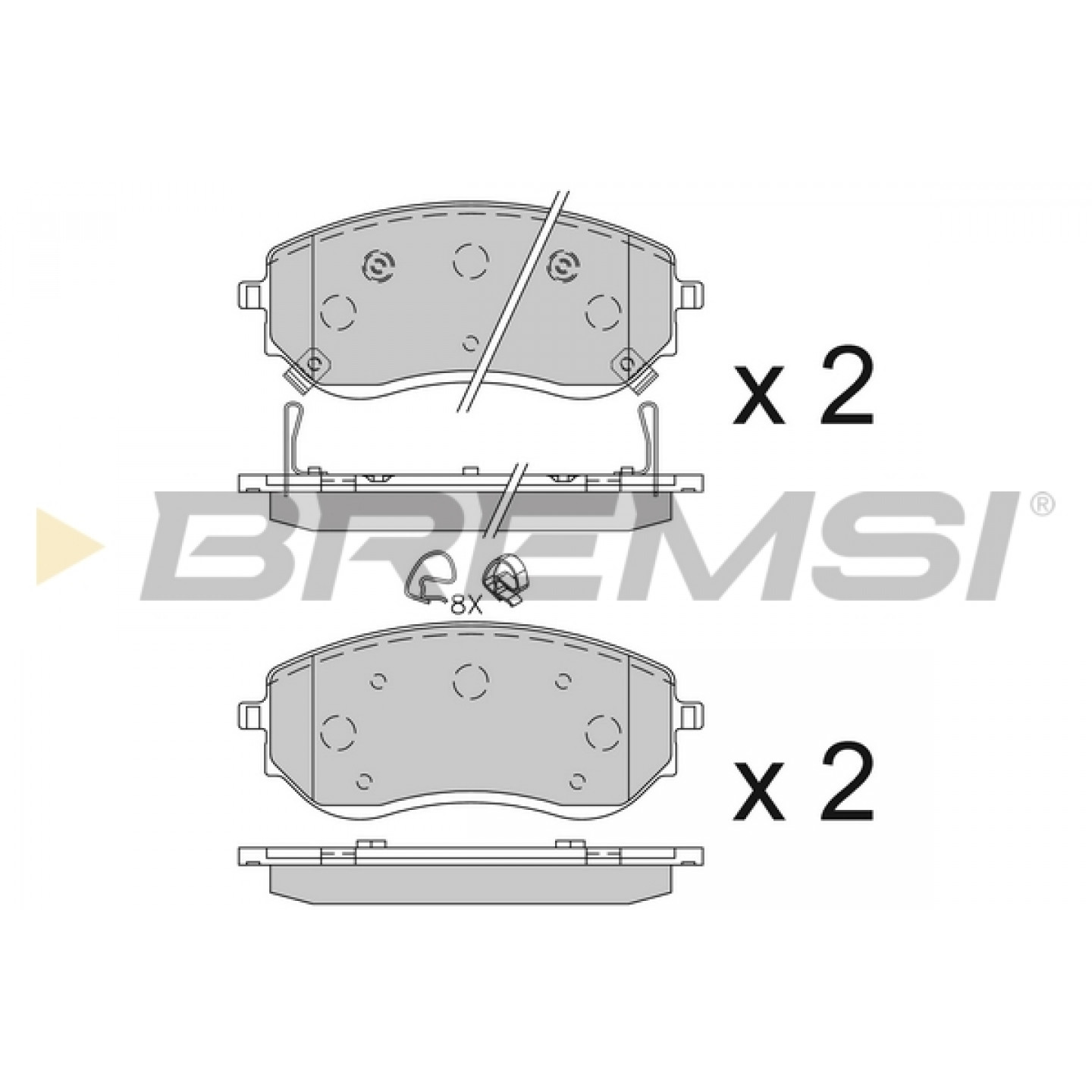 Kit pastiglie freno, Freno a disco BREMSI BP3844