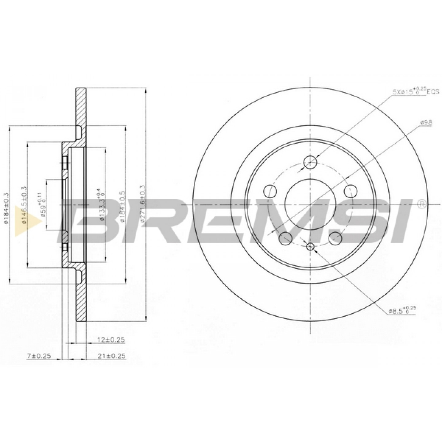 Disque de frein BREMSI CD7181S