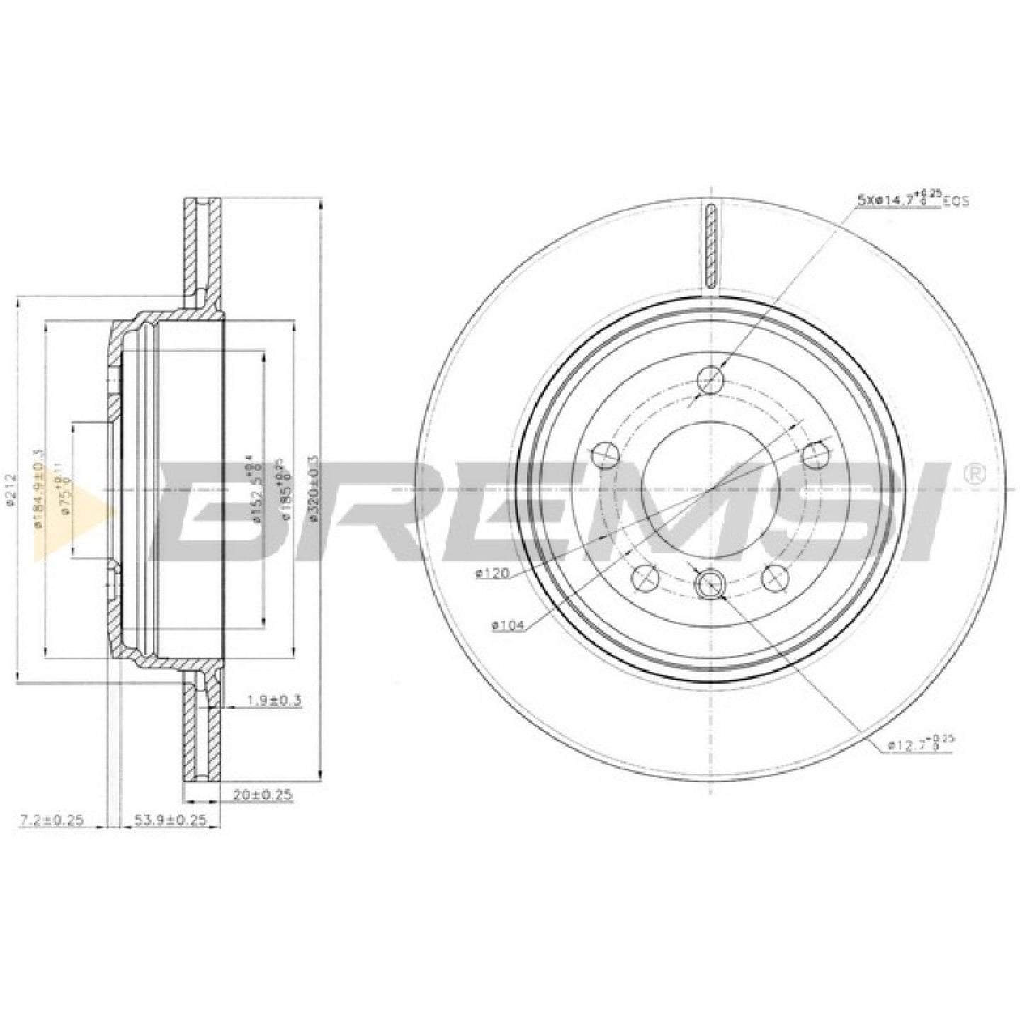 Bremsscheibe BREMSI CD7260V