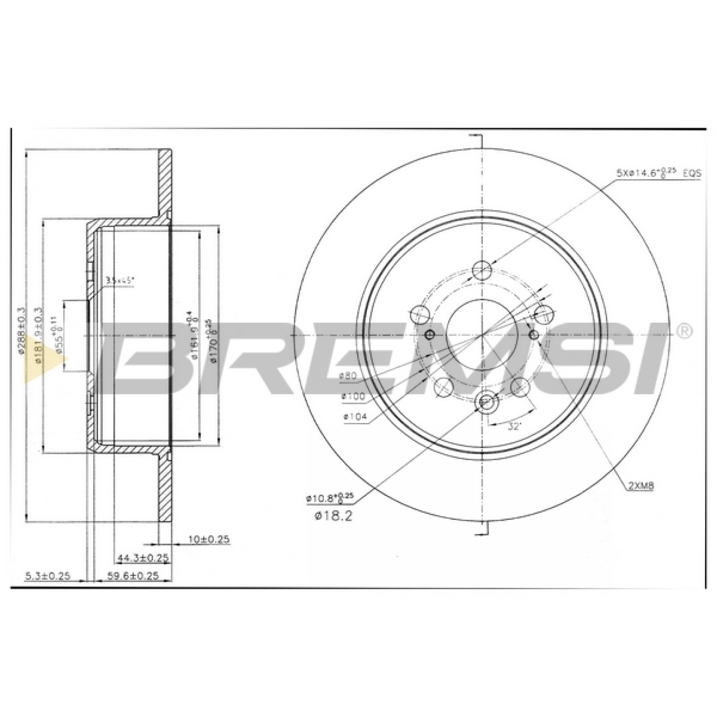 Disque de frein BREMSI CD7489S