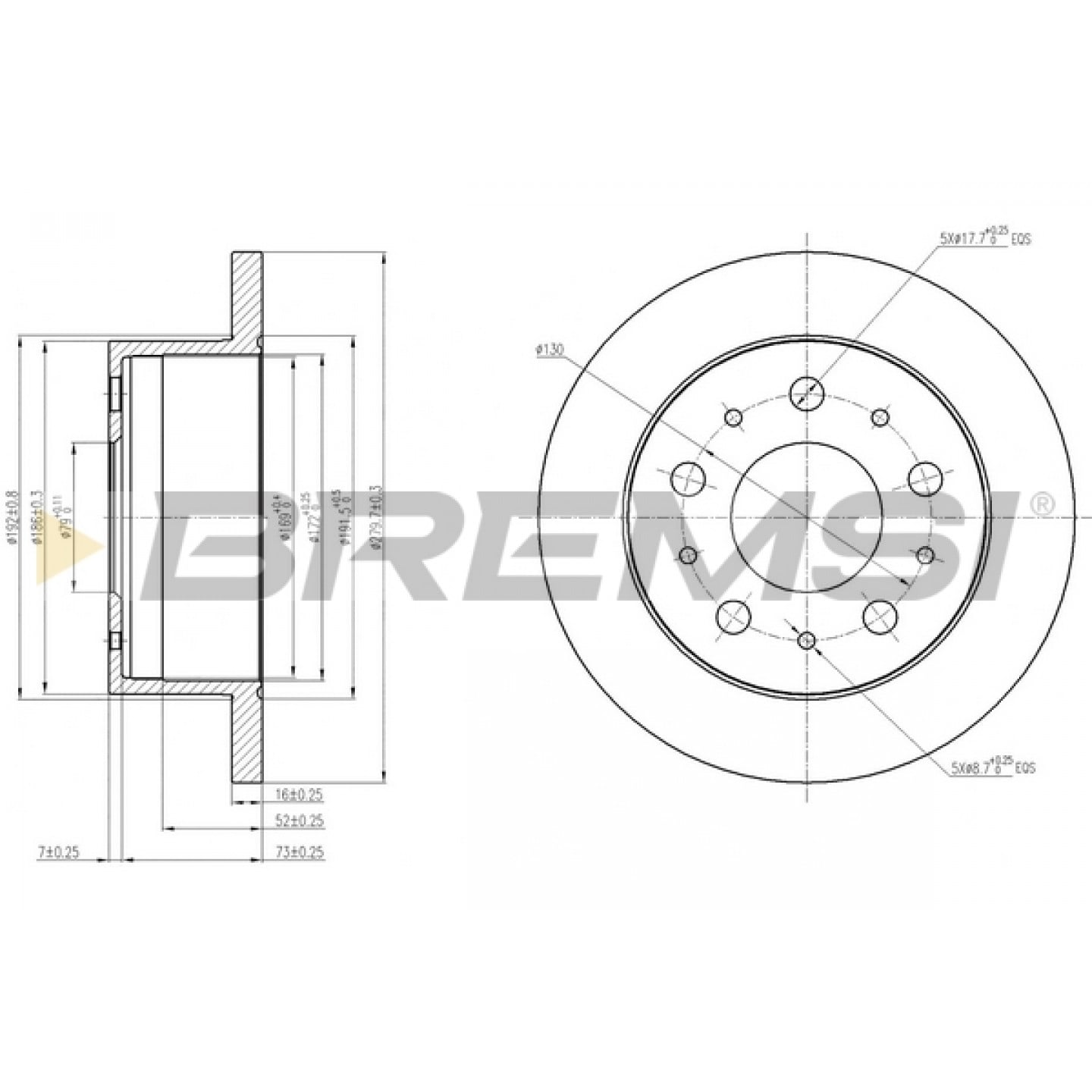 Disque de frein BREMSI CD7574S