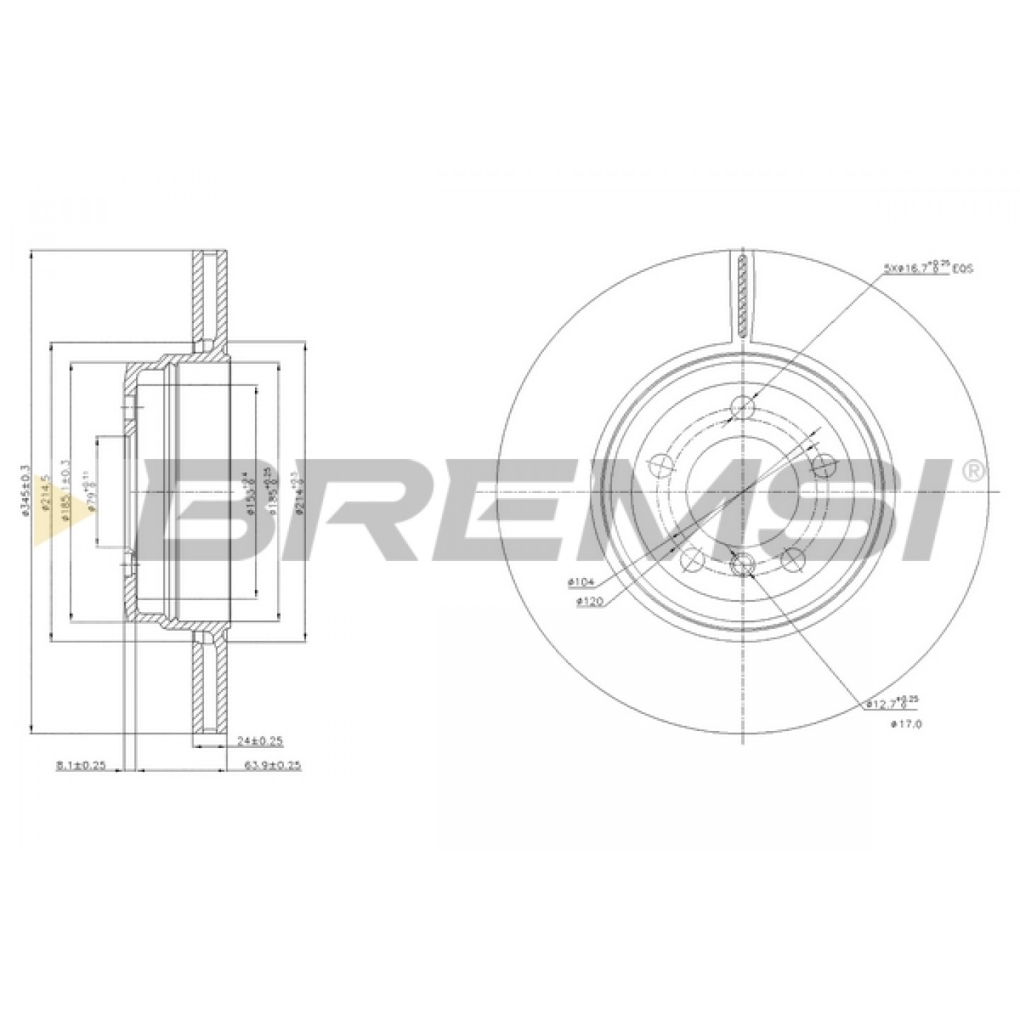 Remschijf BREMSI CD7936V