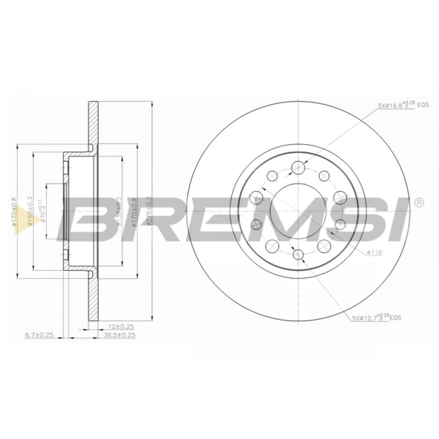 Bremsscheibe BREMSI CD7452S