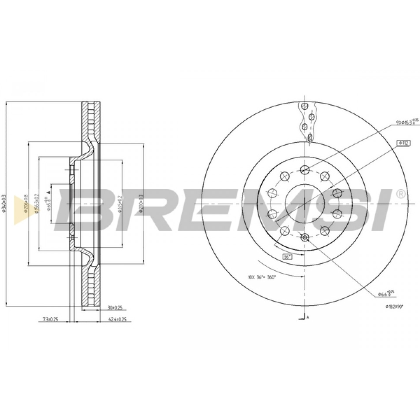 Remschijf BREMSI CD8000V