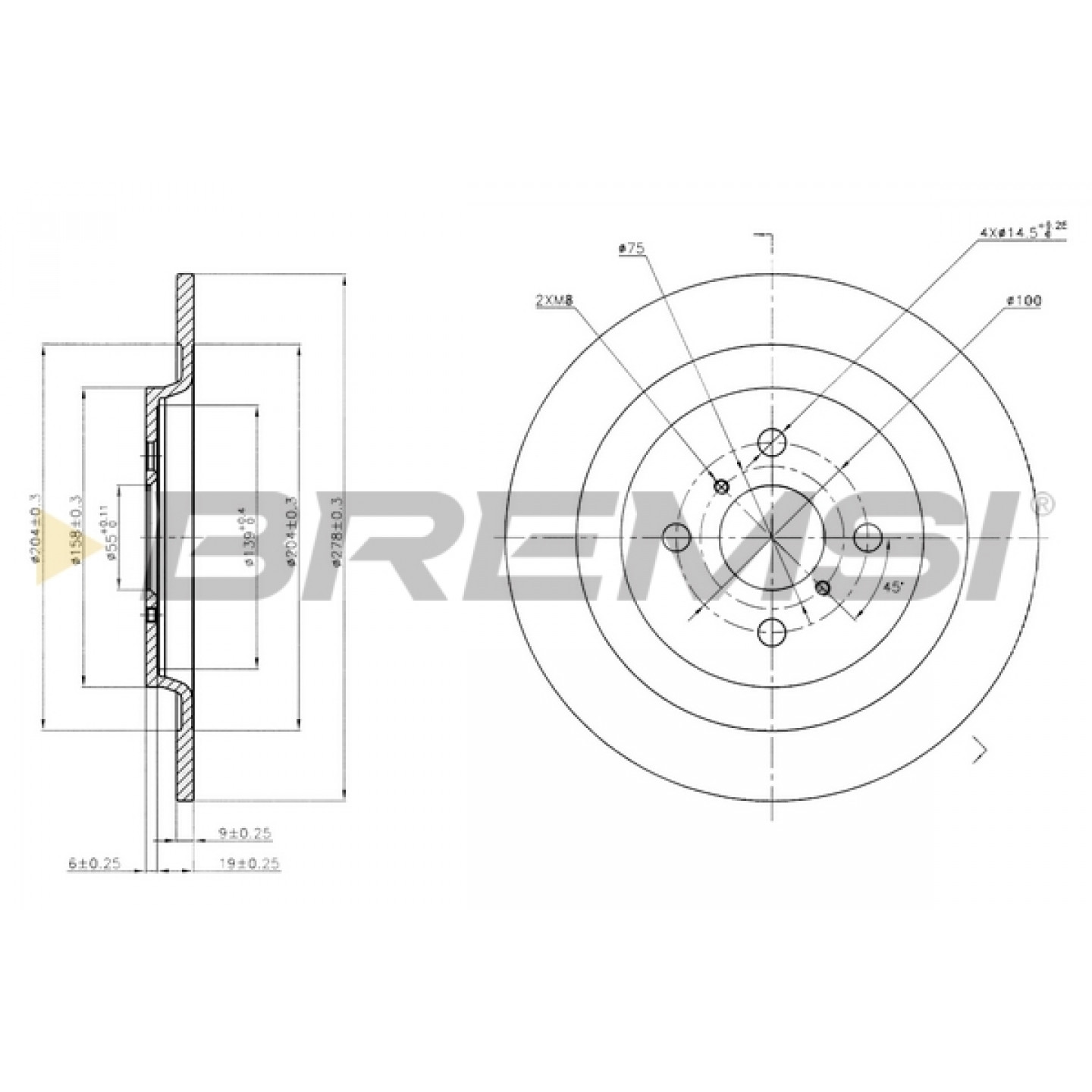 Disque de frein BREMSI CD7588S