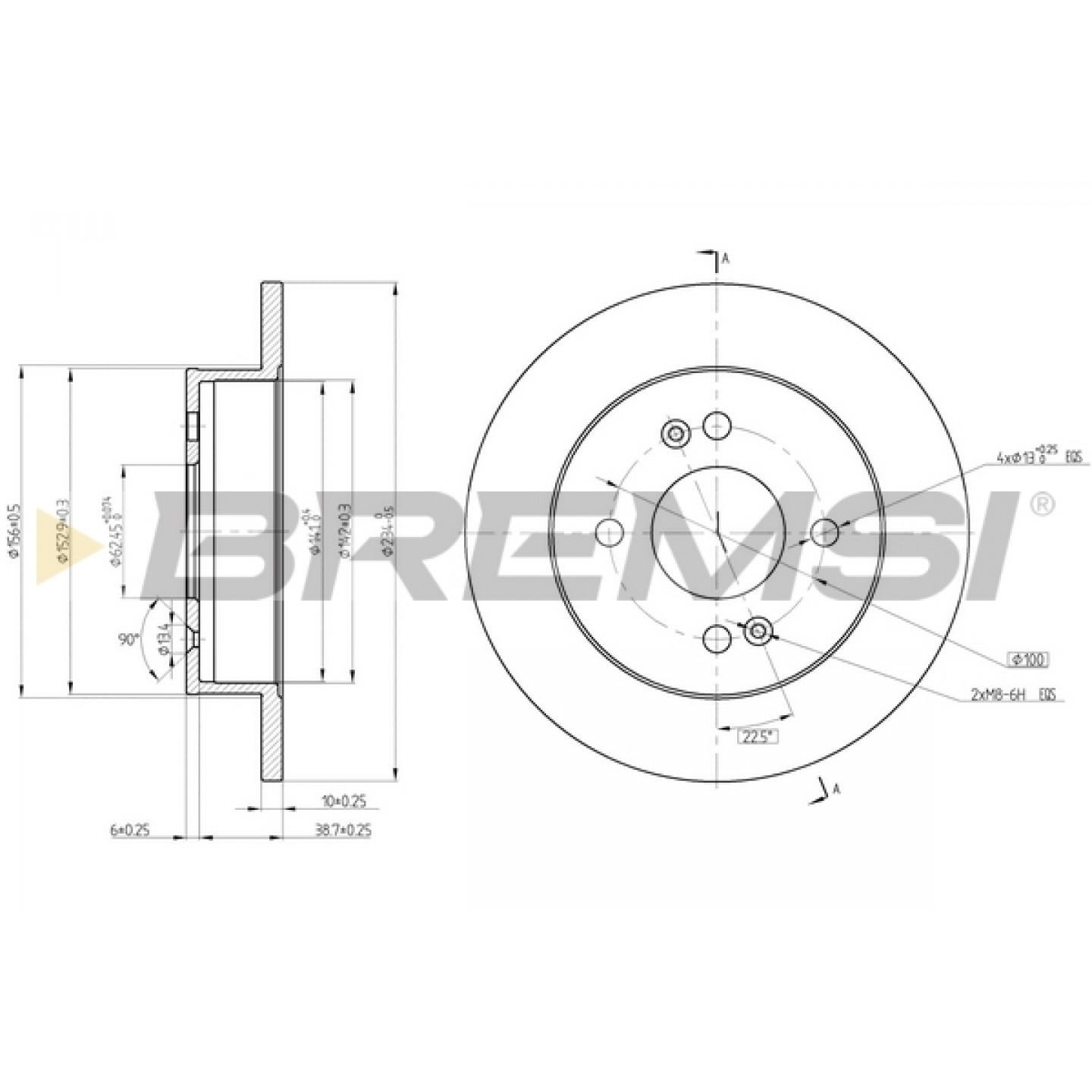 Disque de frein BREMSI CD8213S