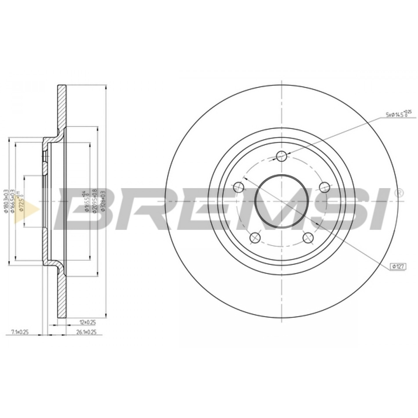 Disque de frein BREMSI CD8217S