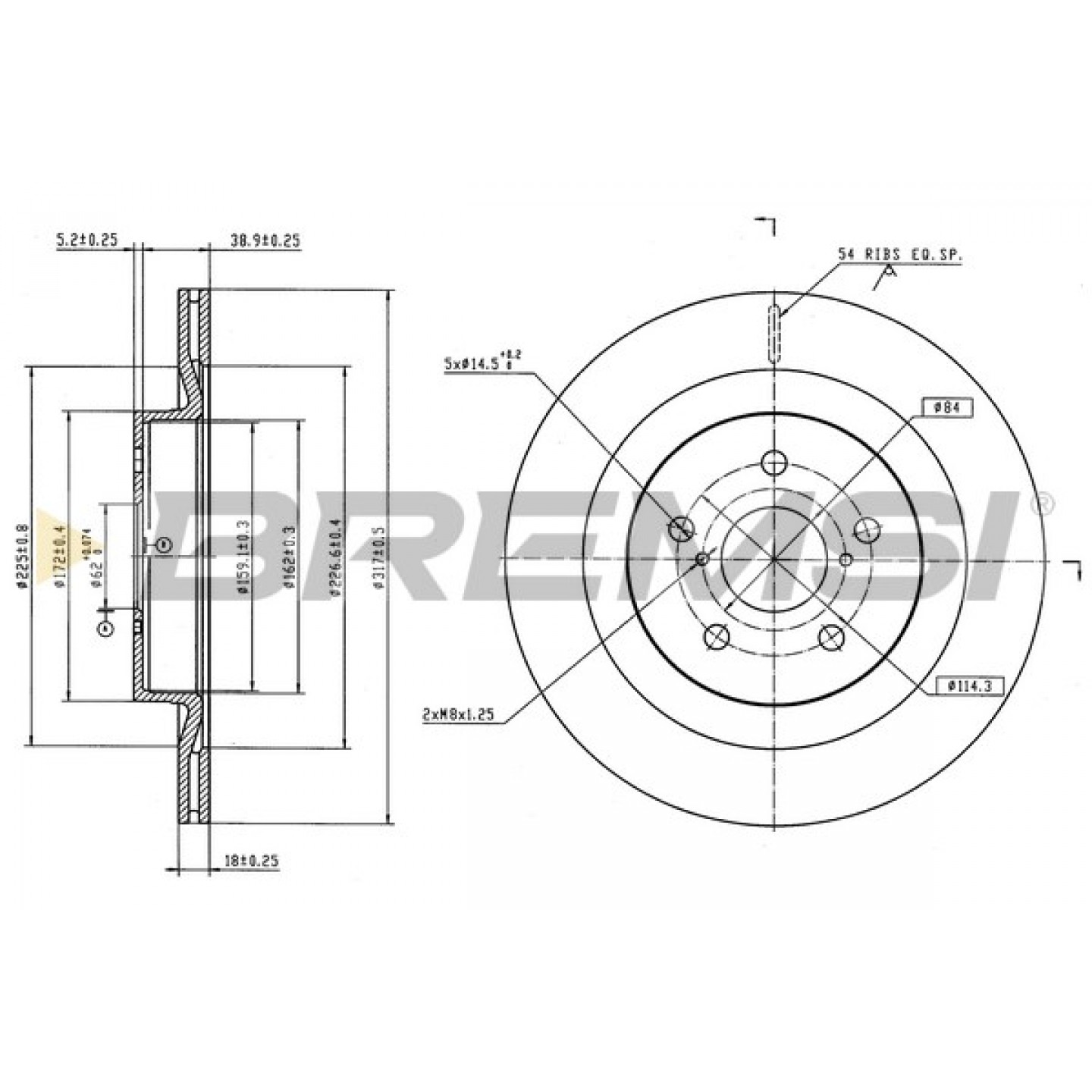 Bremsscheibe BREMSI CD9100V