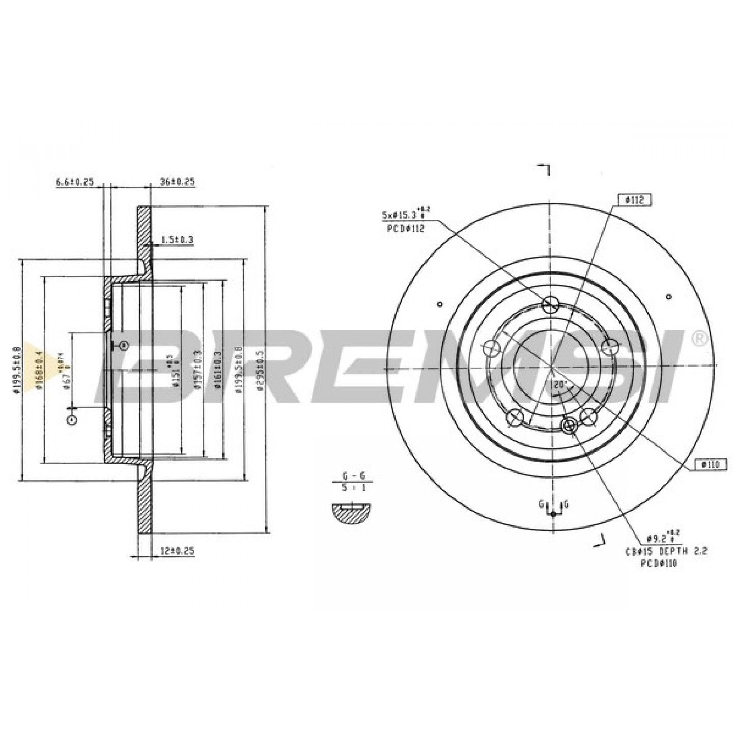 Disque de frein BREMSI CD9031S