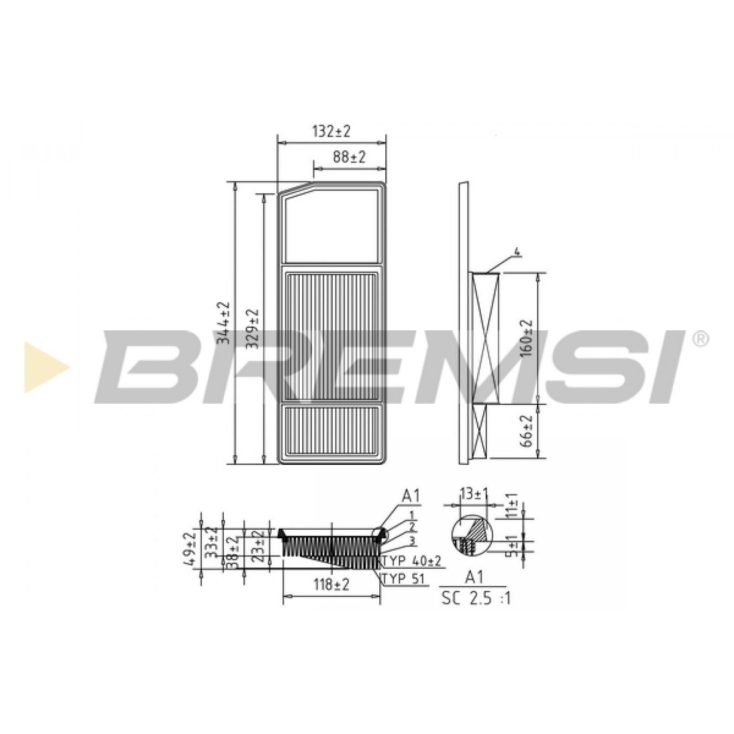 Filtre à air BREMSI FA0207
