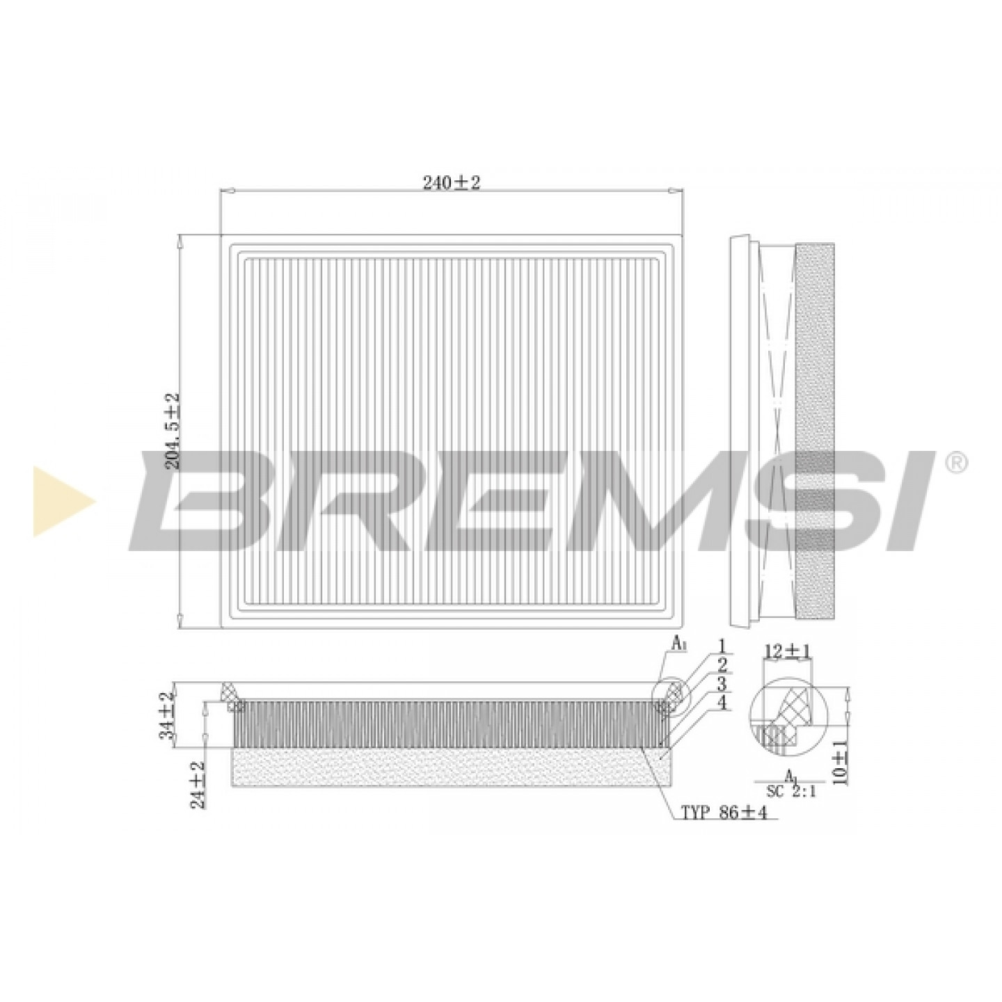 Filtre à air BREMSI FA0213