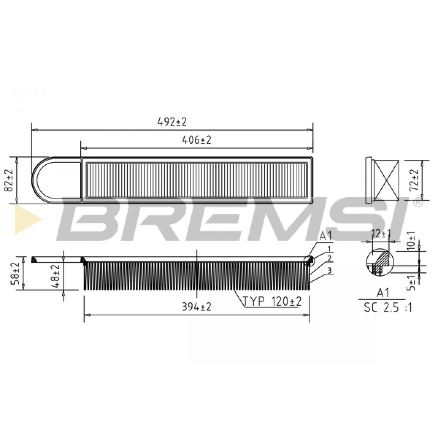 Filtre à air BREMSI FA0533